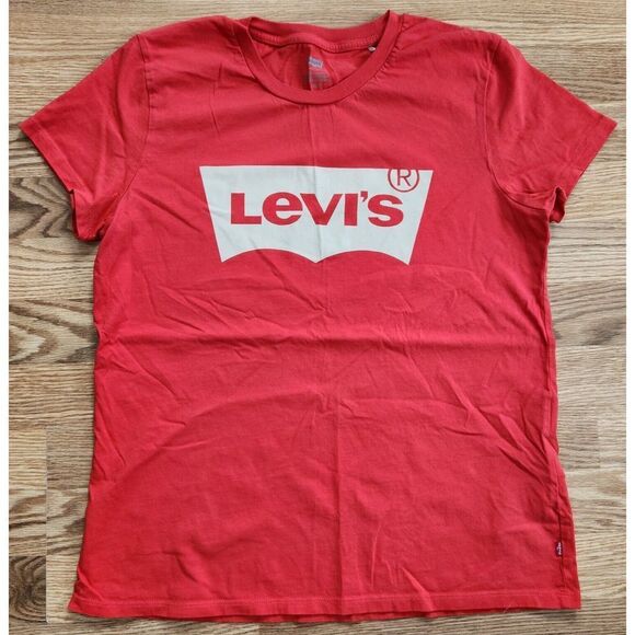 Levi's T-Shirt Top Women's Size Large Red Tee Pullover - Picture 1 of 4